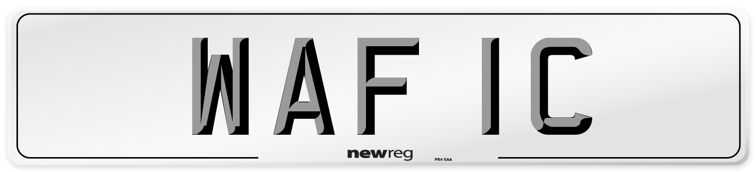 WAF 1C Number Plate from New Reg